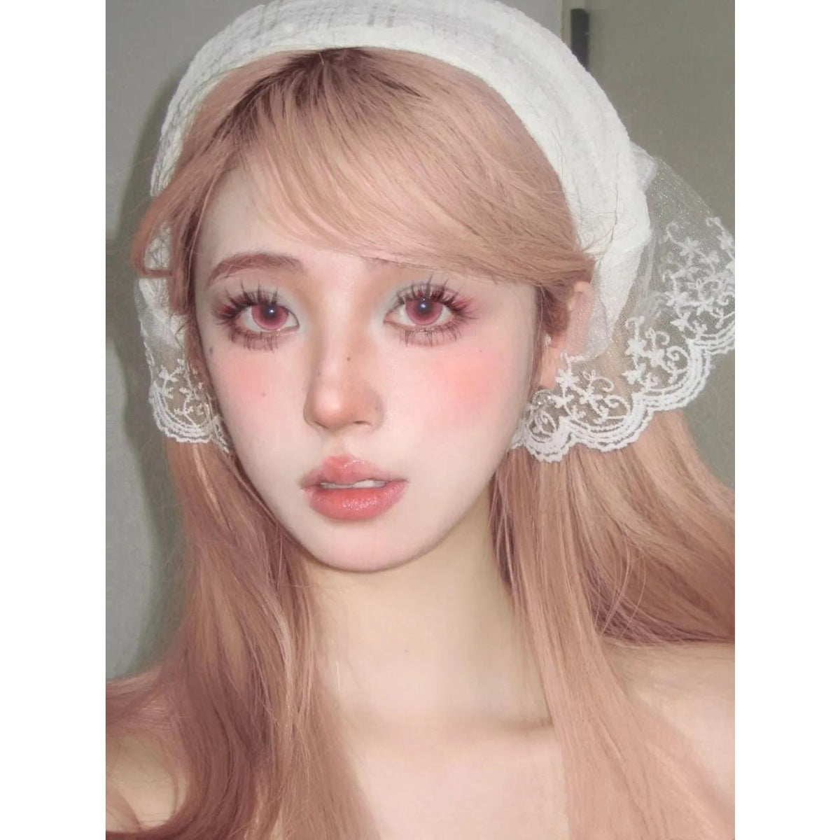 ZRAHE FLLYCON 14.50mm Pink Colored Contact Lenses (6 Months Wear)