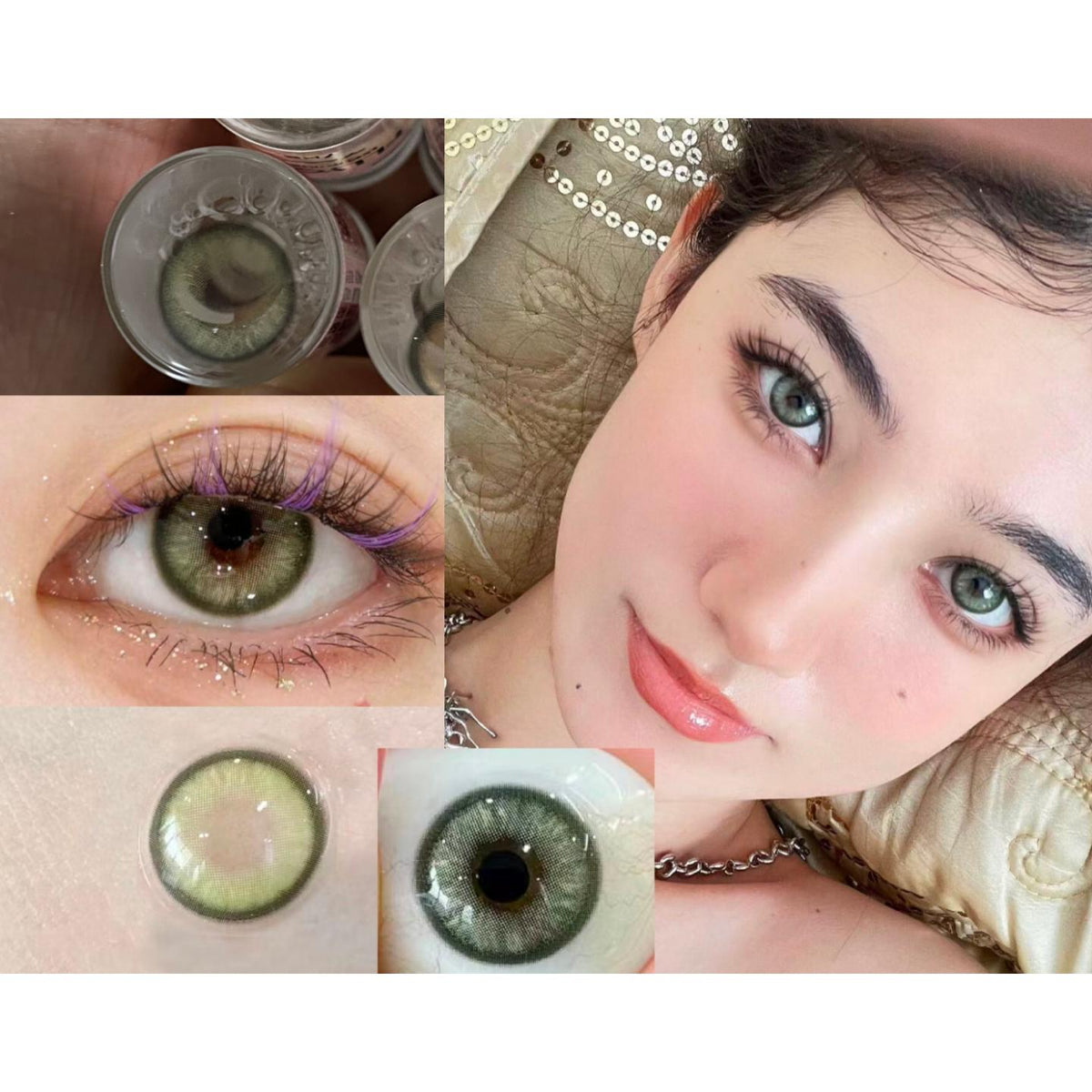 QSWLIAN FLLYCON 14.20mm Green Colored Contact Lenses (6 Months Wear)